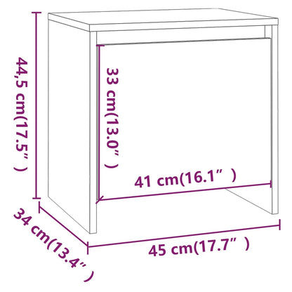 Table de chevet chêne fumé 45x34x44,5 cm bois d'ingénierie