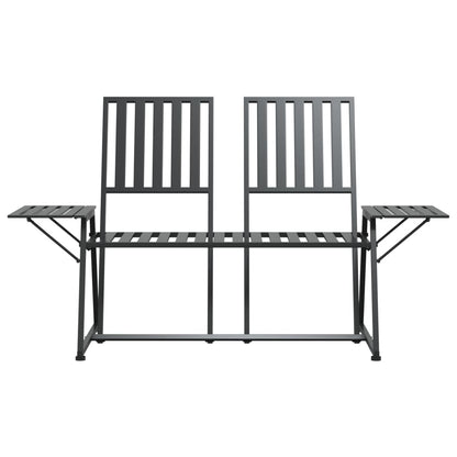 Banc de jardin 2 places 165 cm Noir Acier