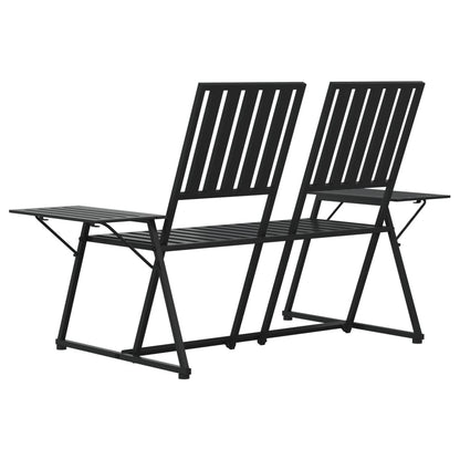 Banc de jardin 2 places 165 cm Noir Acier