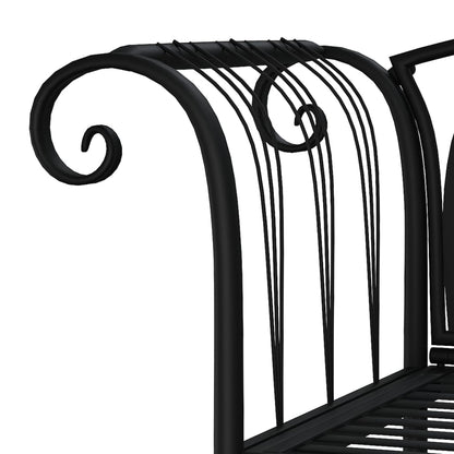 Banc de jardin 2 places 128 cm Noir Acier