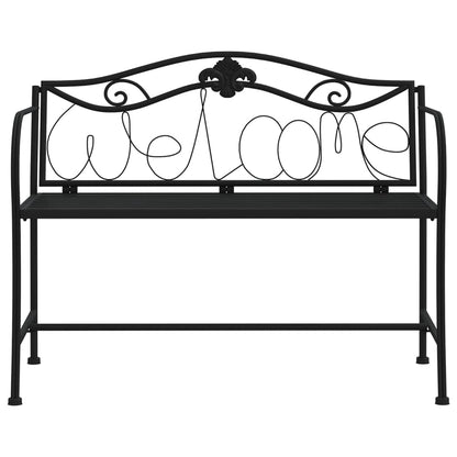 Banc de jardin 2 places 104 cm Noir Acier