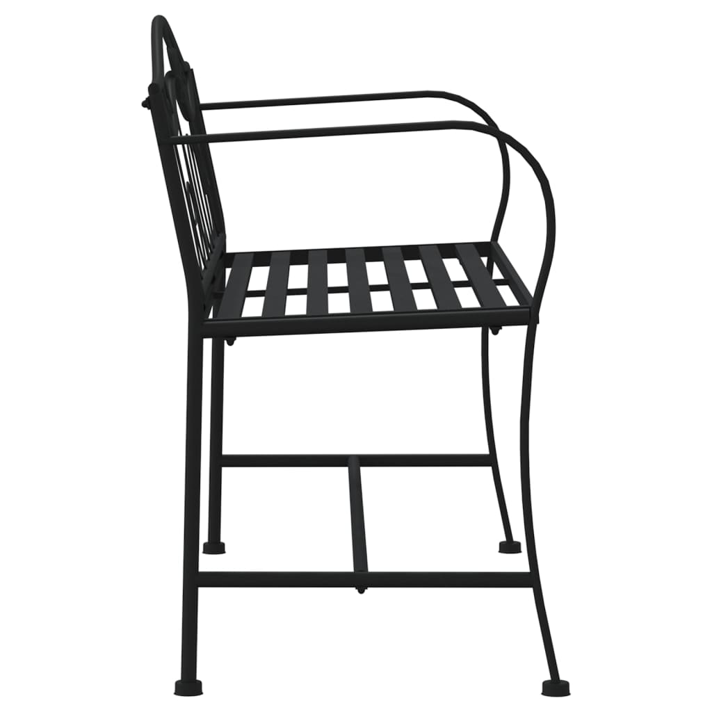 Banc de jardin 2 places 104 cm Noir Acier