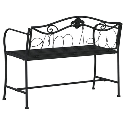 Banc de jardin 2 places 104 cm Noir Acier