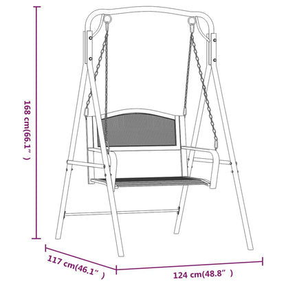 Balancelle 124 cm Noir Acier