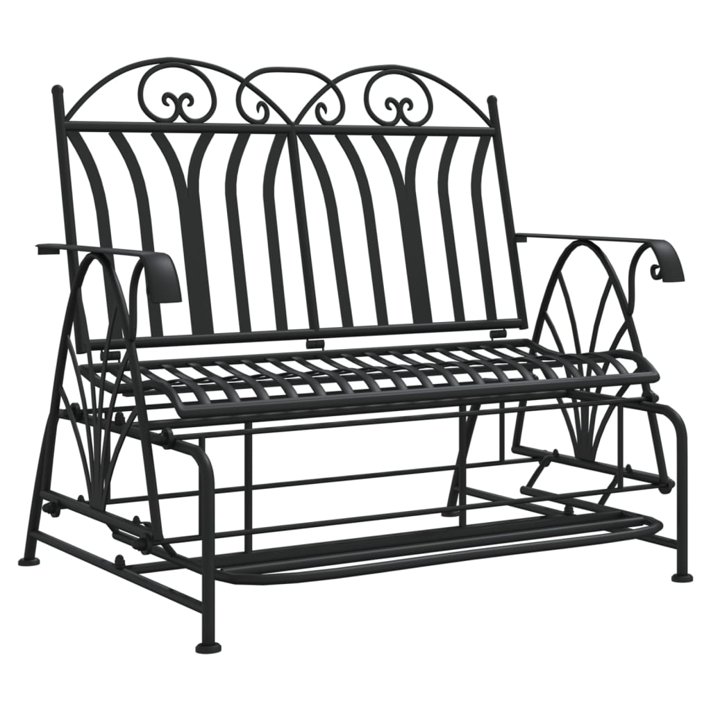 Banc coulissant 2 places 114 cm Noir Acier