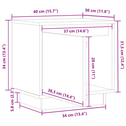 Table de chevet Blanc 40x30x40 cm Bois de pin solide