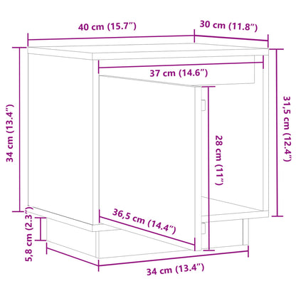 Tables de chevet 2 pcs Gris 40x30x40 cm Bois de pin solide