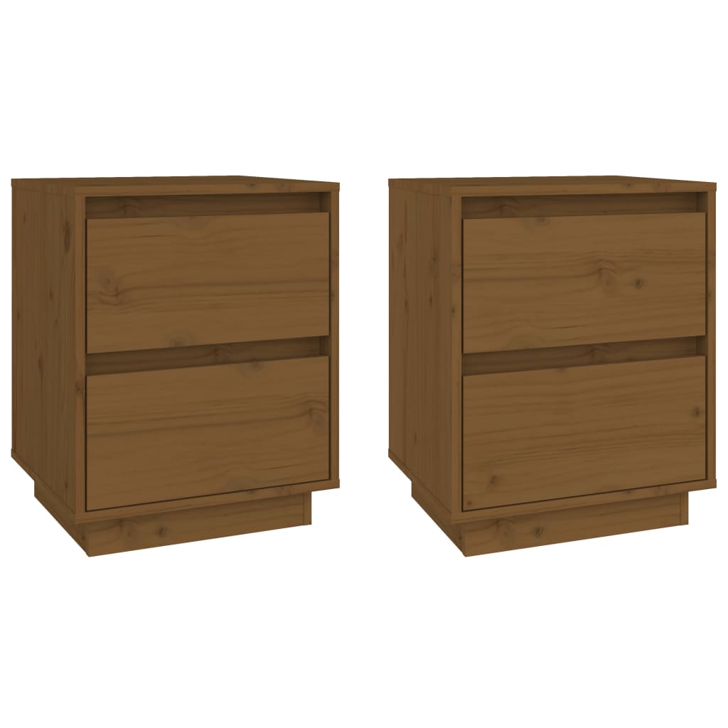 Tables de chevet 2 pcs Marron miel 40x35x50 cm Bois de pin