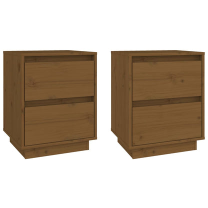 Tables de chevet 2 pcs Marron miel 40x35x50 cm Bois de pin