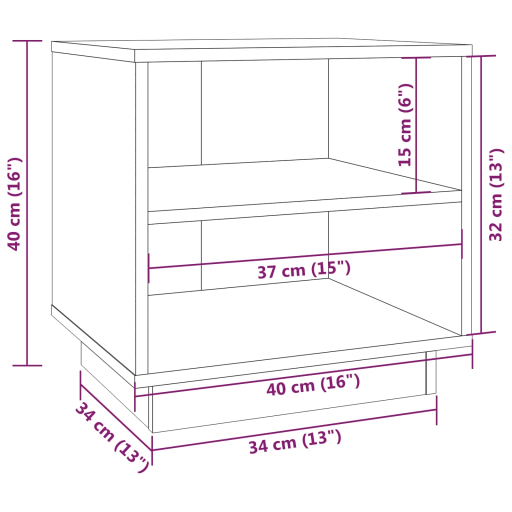 Table de chevet 40x34x40 cm Bois de pin solide