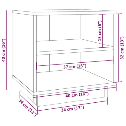 Tables de chevet 2 pcs Gris 40x34x40 cm Bois de pin solide