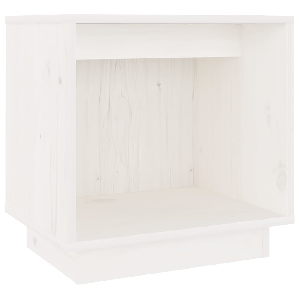 Table de chevet Blanc 40x30x40 cm Bois de pin solide