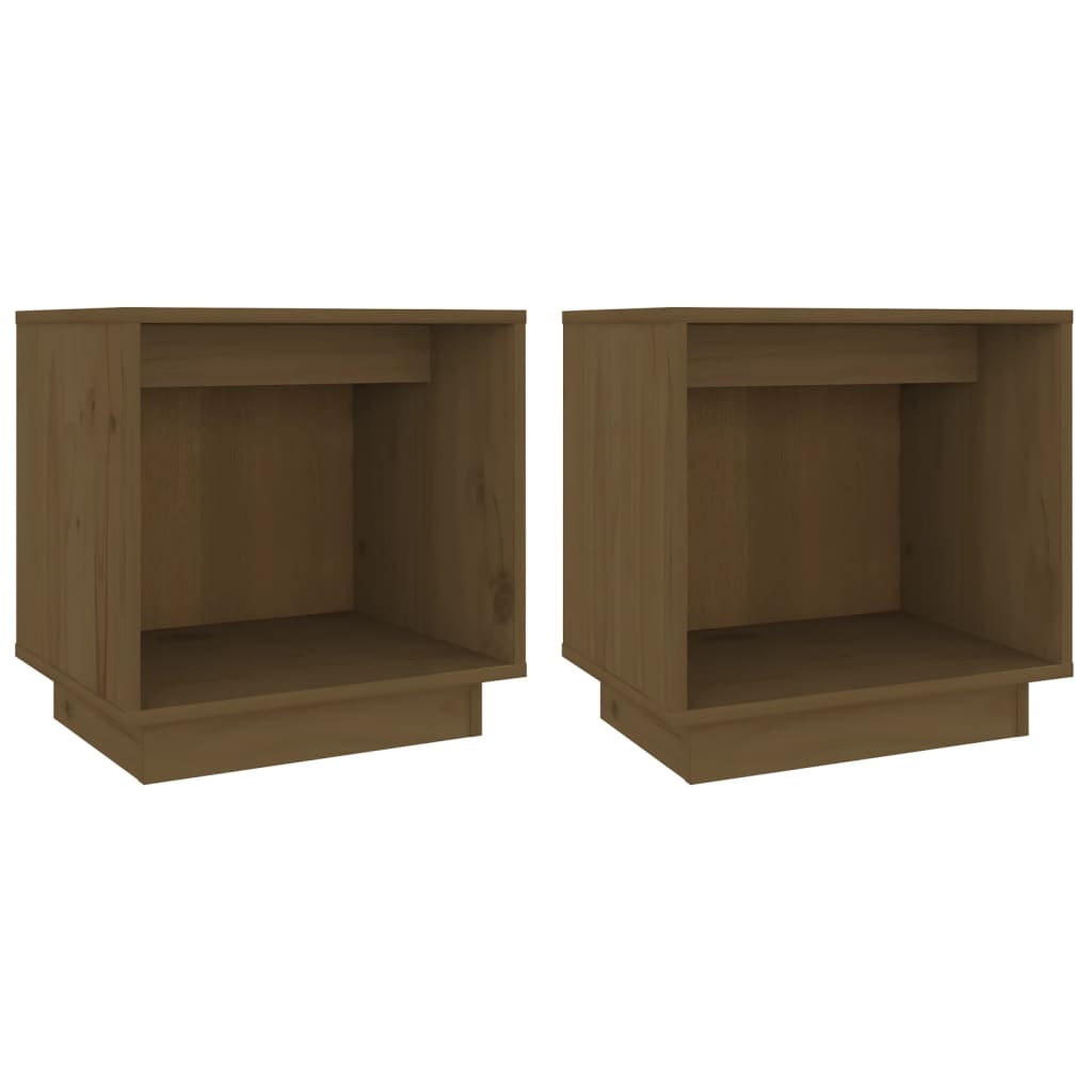 Tables de chevet 2pcs Marron miel 40x30x40cm Bois de pin solide