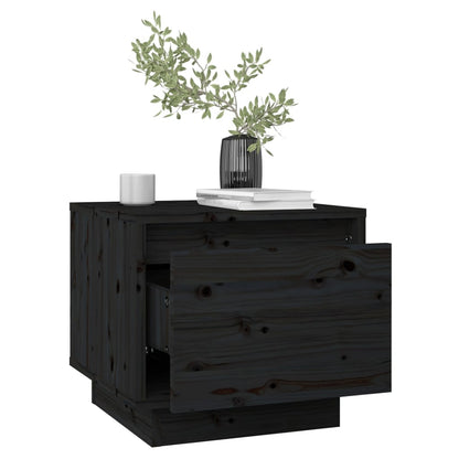 Tables de chevet 2 pcs Noir 35x34x32 cm Bois de pin solide