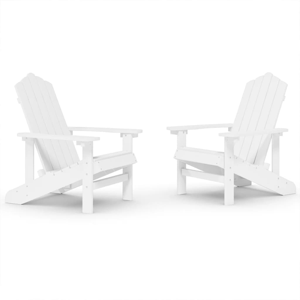 Chaises de jardin Adirondack lot de 2 PEHD Blanc