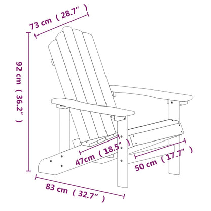 Chaises de jardin Adirondack lot de 2 PEHD Blanc