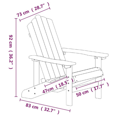 Chaises de jardin Adirondack lot de 2 PEHD Marron