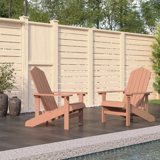 Chaises de jardin Adirondack lot de 2 PEHD Marron