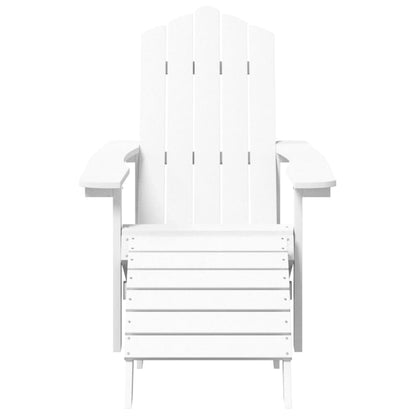 Chaises de jardin Adirondack lot de 2 repose-pieds PEHD Blanc