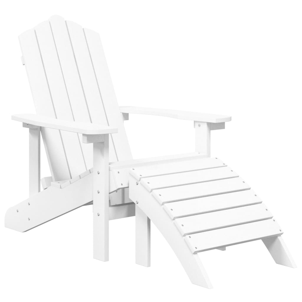 Chaises de jardin Adirondack repose-pied table PEHD Blanc