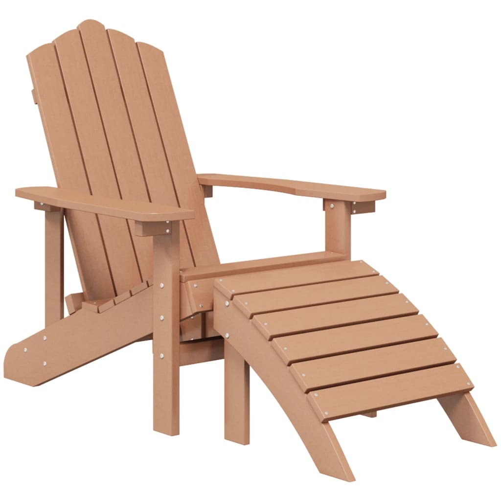 Chaises de jardin Adirondack repose-pied et table PEHD Marron