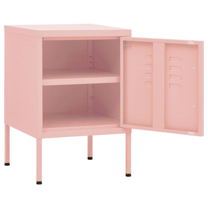 Tables de chevet 2 pcs Rose 35x35x51 cm Acier