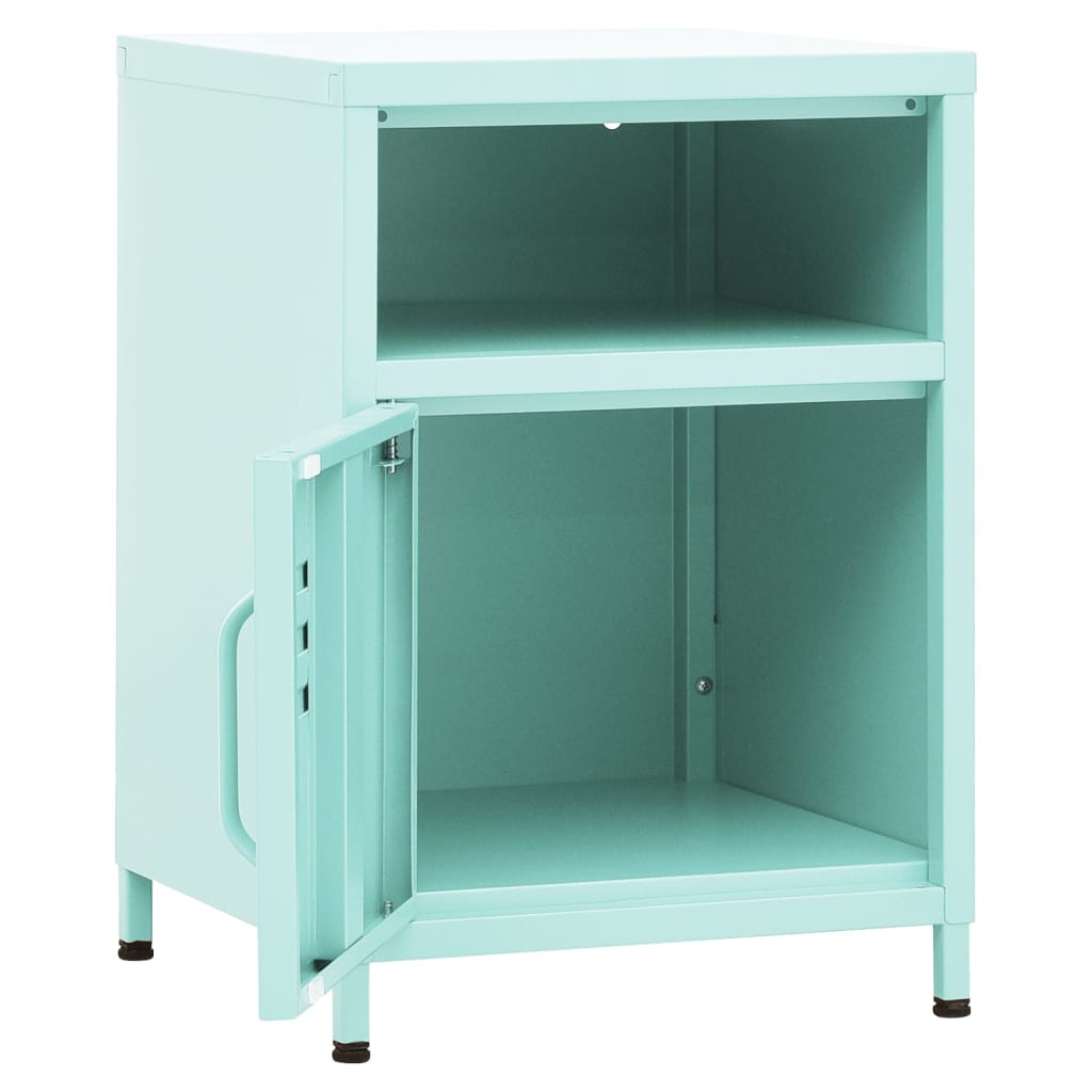 Tables de chevet 2 pcs Vert menthe 35x35x51 cm Acier