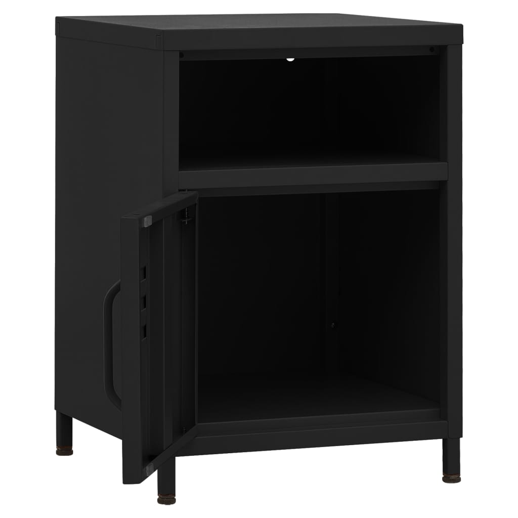 Tables de chevet 2 pcs Noir 35x35x51 cm Acier