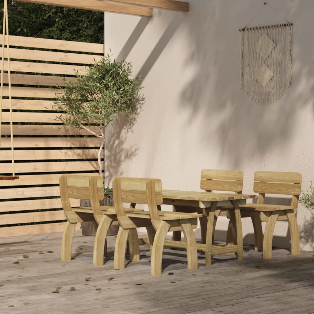 Ensemble à manger de jardin 5 pcs Bois de pin imprégné