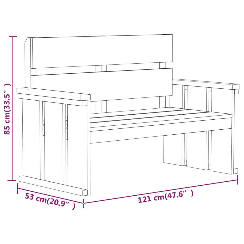 Ensemble à manger de jardin 3 pcs Bois de pin imprégné