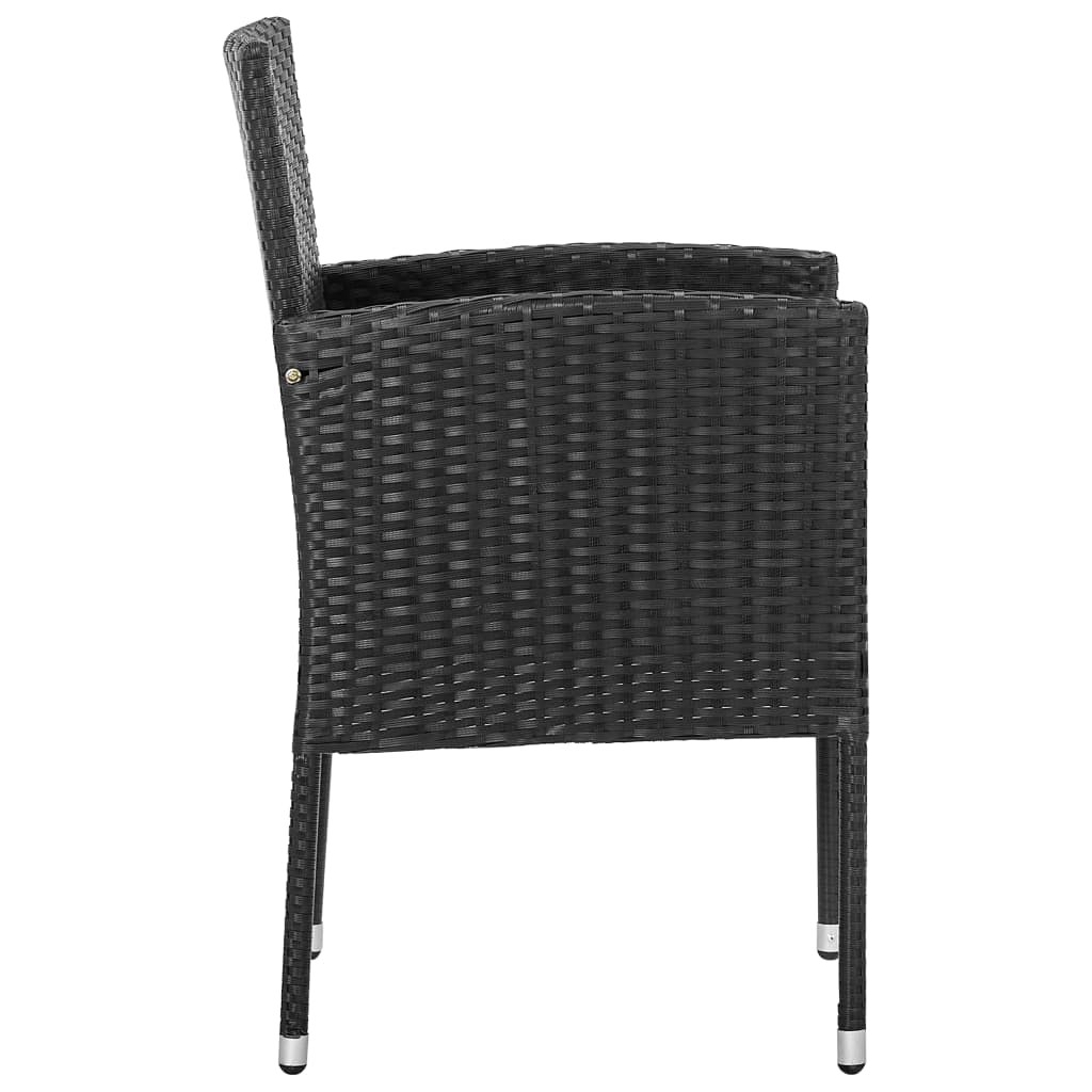 Chaises de jardin coussins noir lot de 4 noir résine tressée