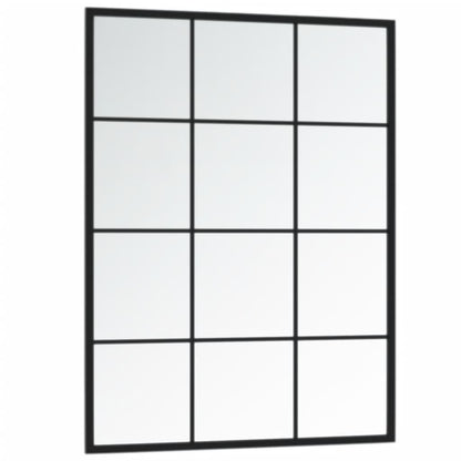 Miroir mural noir 80x60 cm métal