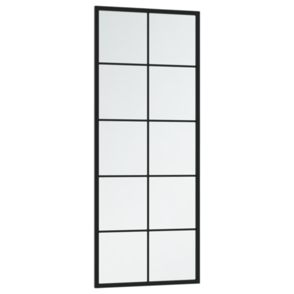 Miroir mural noir 100x40 cm métal