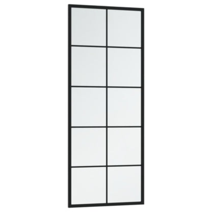 Miroir mural noir 100x40 cm métal