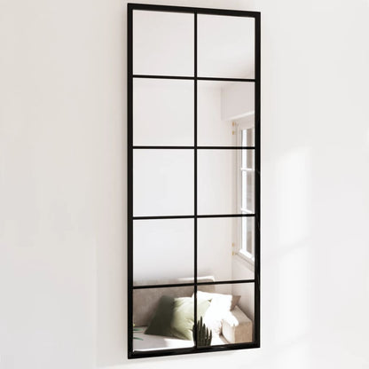 Miroir mural noir 100x40 cm métal