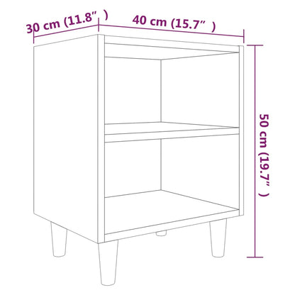 Tables de chevet pieds en bois 2 pcs Chêne marron 40x30x50 cm