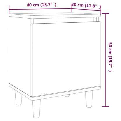 Tables de chevet et pieds en bois 2 pcs Chêne fumé 40x30x50 cm