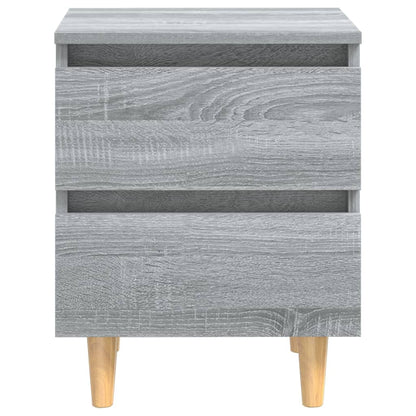 Tables de chevet pieds en bois 2 pcs Sonoma gris 40x35x50 cm