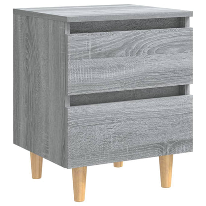 Tables de chevet pieds en bois 2 pcs Sonoma gris 40x35x50 cm