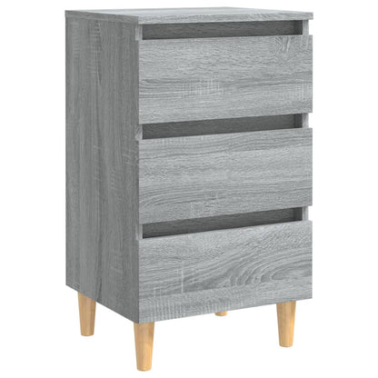 Tables de chevet pieds en bois 2 pcs Sonoma gris 40x35x69 cm