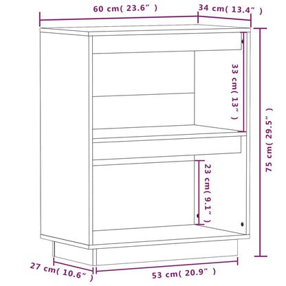 Armoire console Marron miel 60x34x75 cm Bois de pin solide