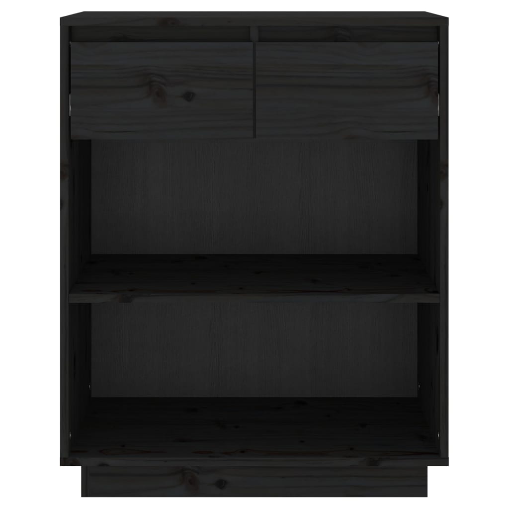 Armoire console Noir 60x34x75 cm Bois de pin solide