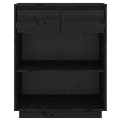 Armoire console Noir 60x34x75 cm Bois de pin solide