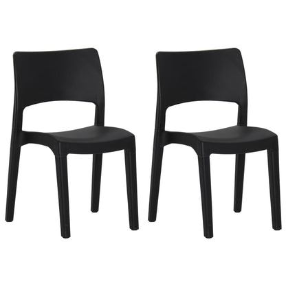 Chaises de jardin lot de 2 Polypropylène Anthracite