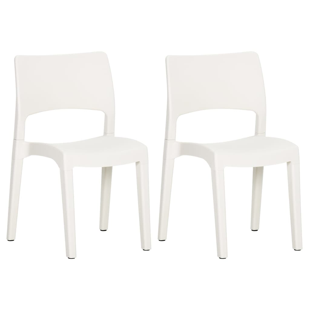 Chaises de jardin lot de 2 Blanc Polypropylène