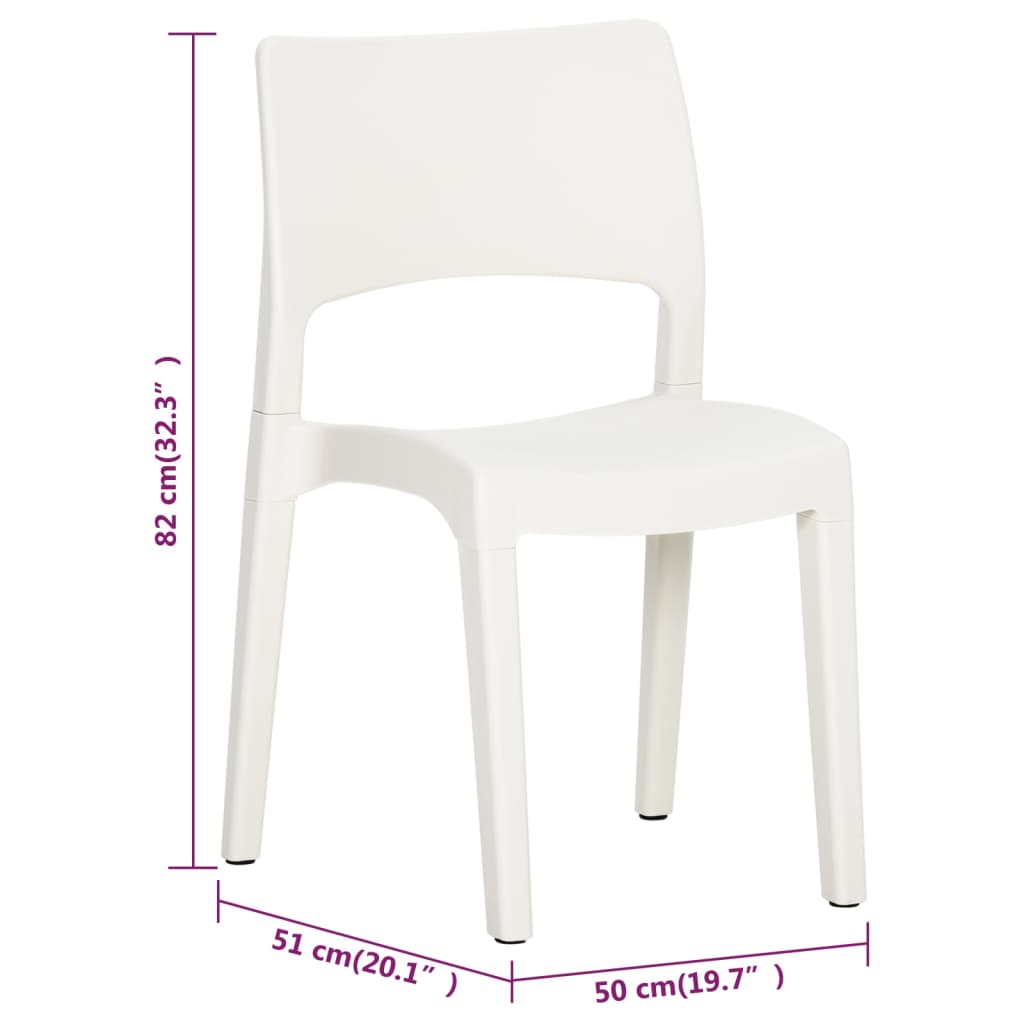 Chaises de jardin lot de 2 Blanc Polypropylène