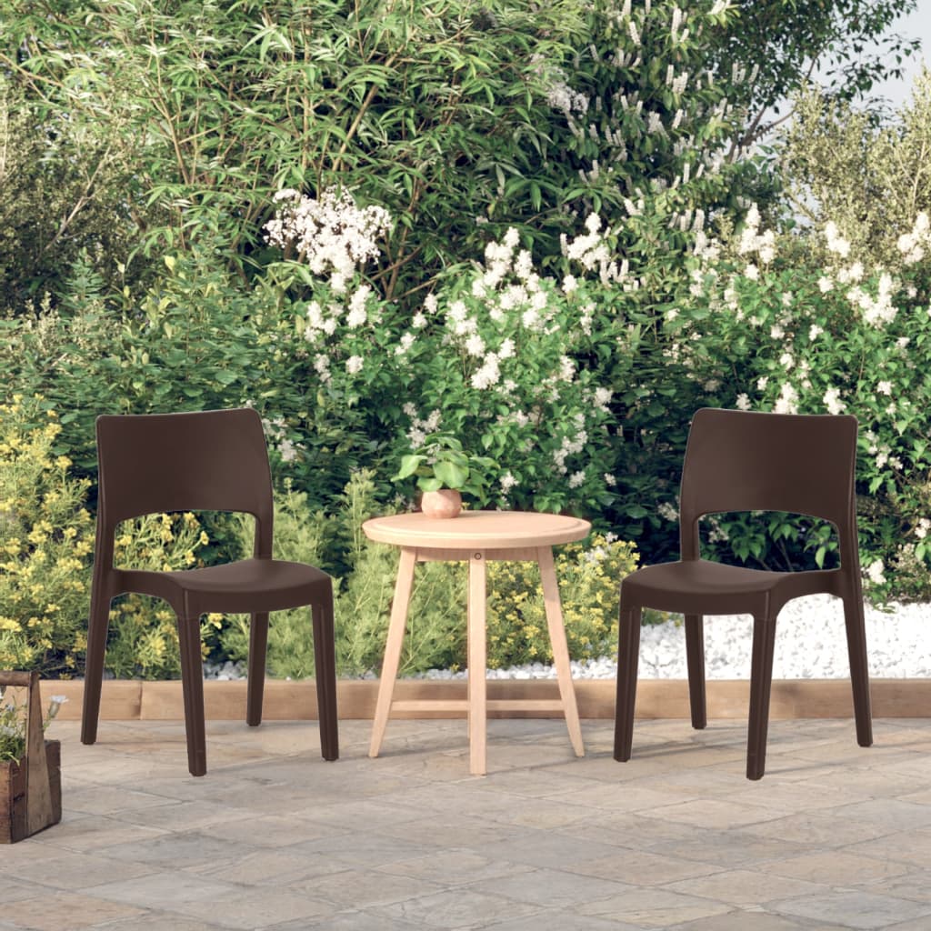 Chaises de jardin lot de 2 Moka Polypropylène