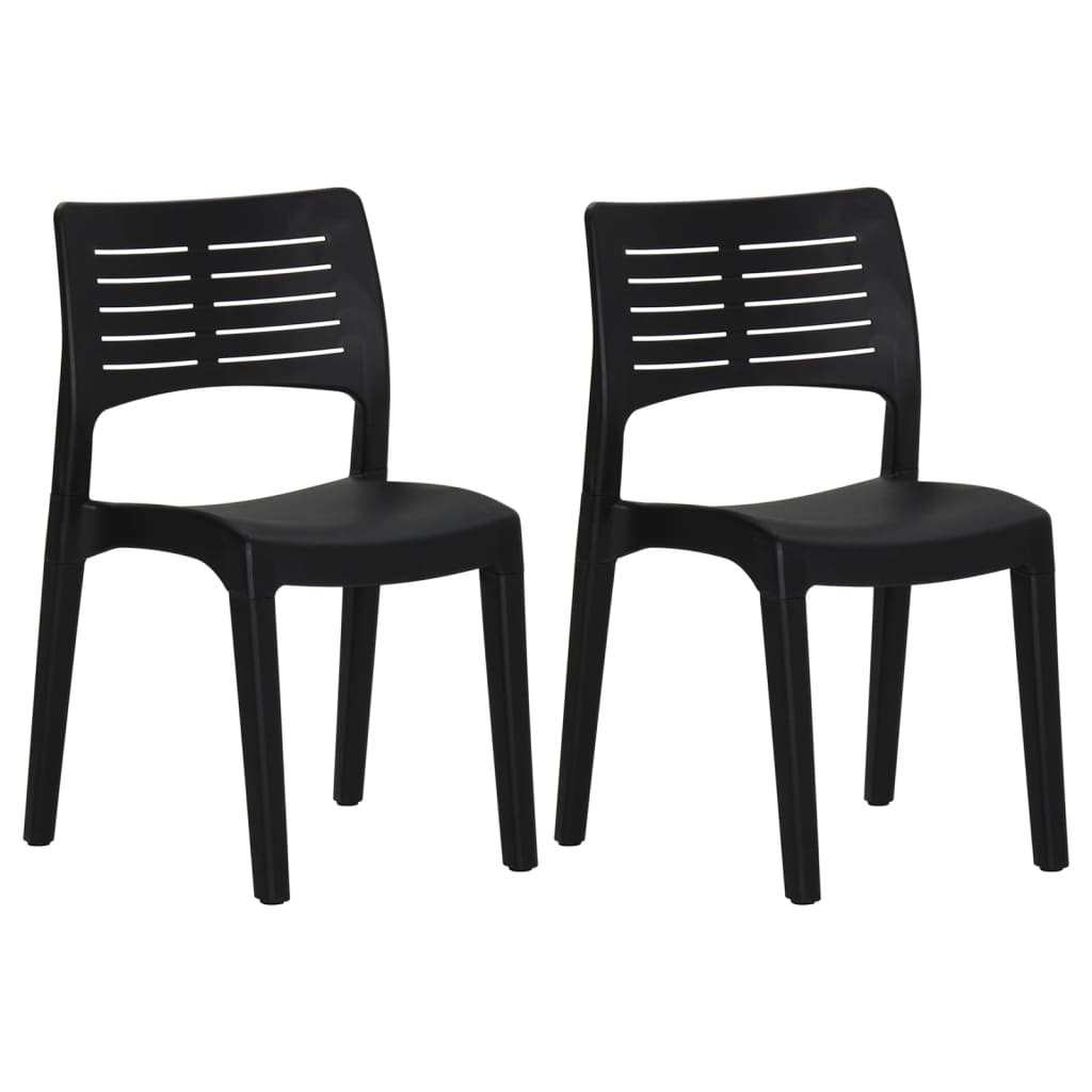 Chaises de jardin lot de 2 Anthracite Polypropylène