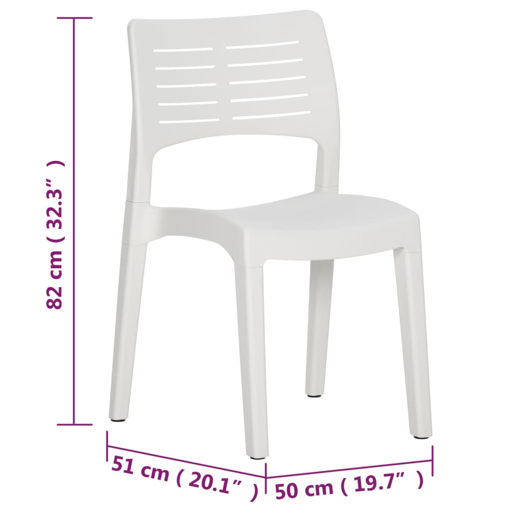 Chaises de jardin lot de 2 Blanc Polypropylène