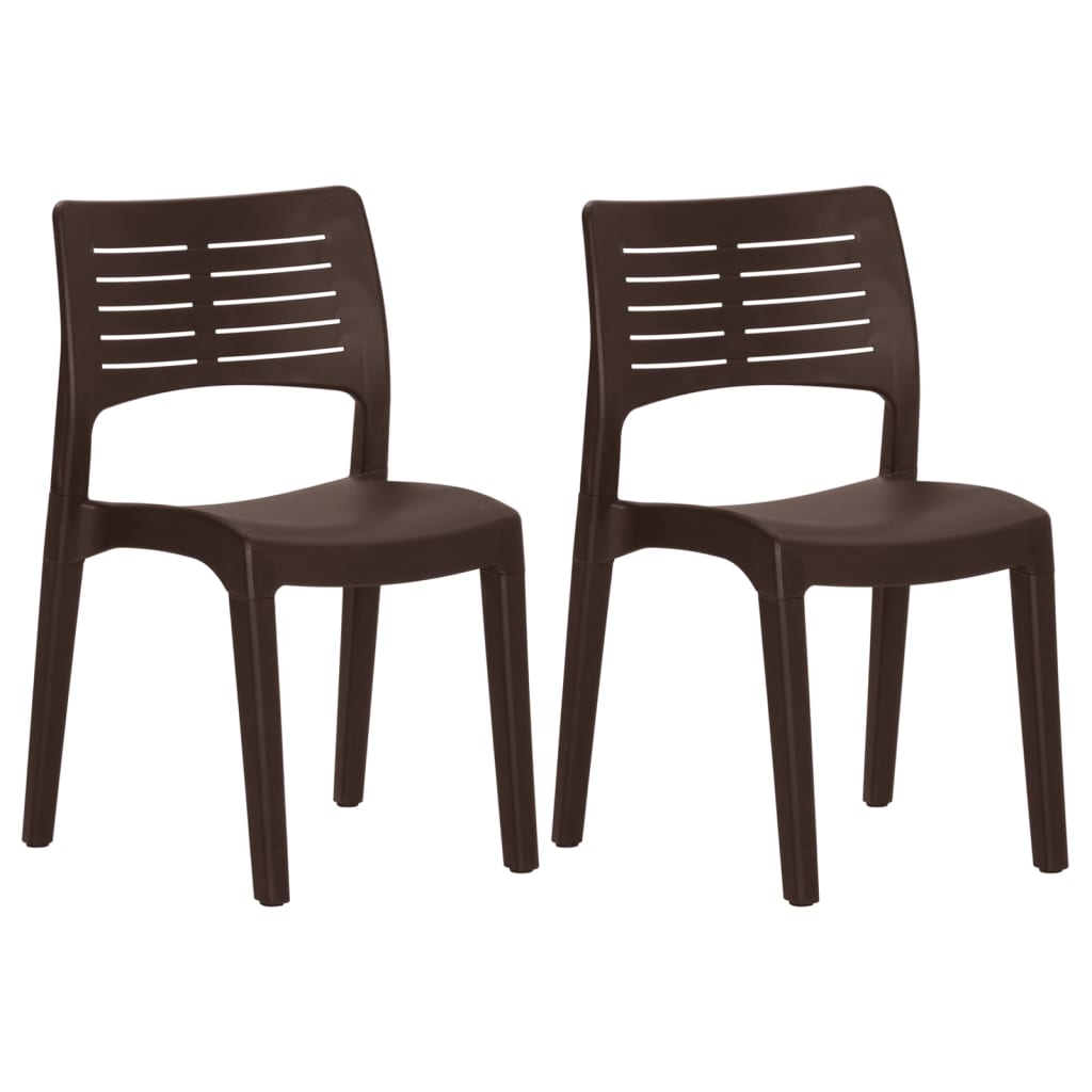 Chaises de jardin lot de 2 Moka Polypropylène